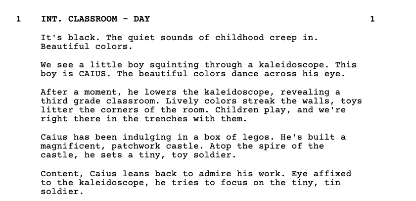 SHAPING THE STORY — Script still